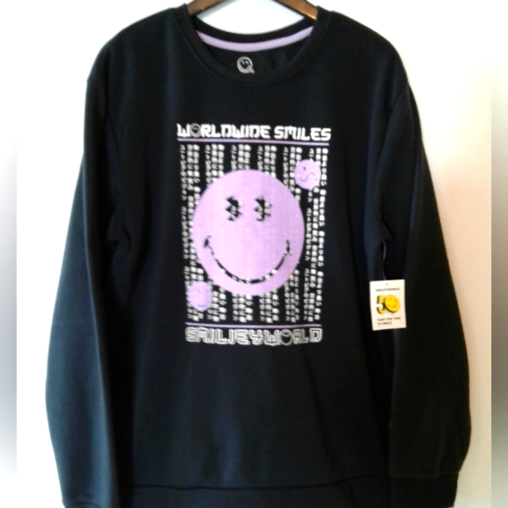 NWT Smiley World Smiley Face Sweatshirt Size M Unisex Japanese character 50th